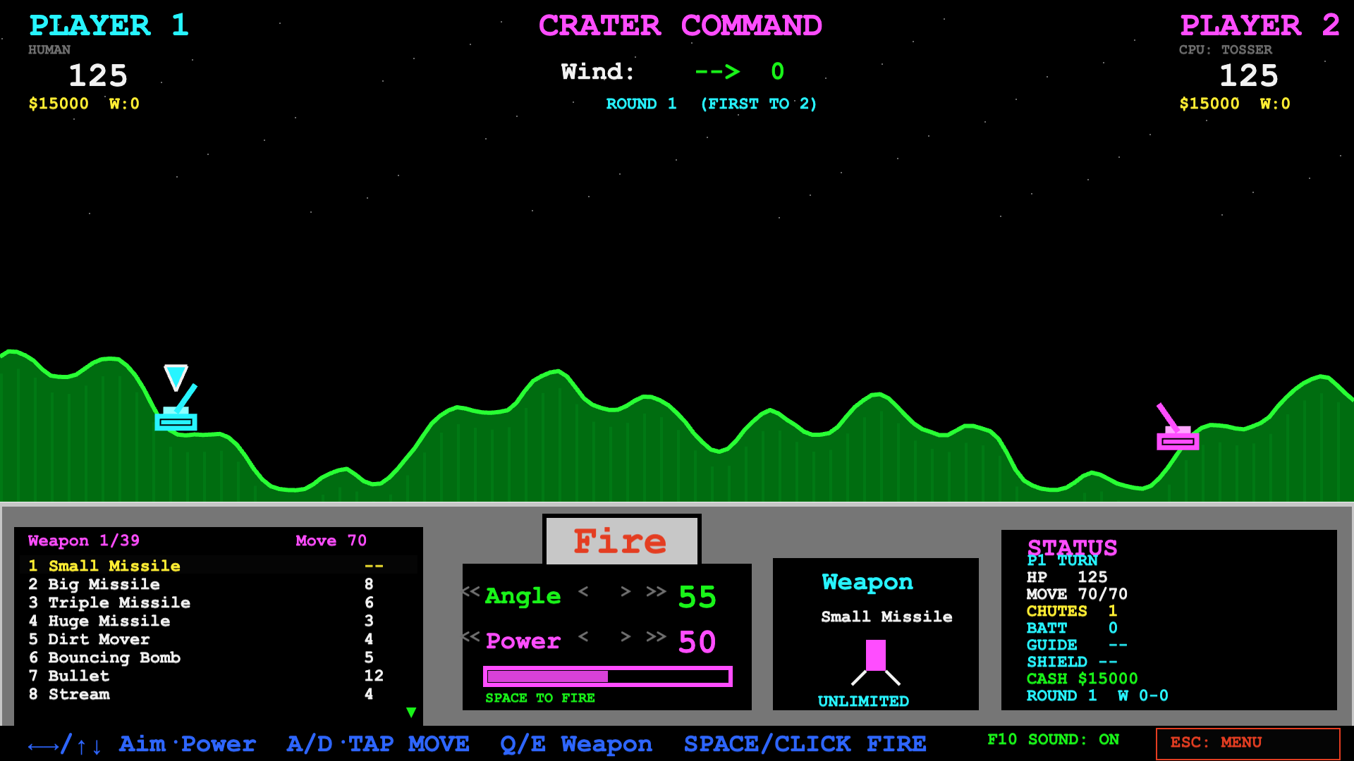 Crater Command, Classic mode